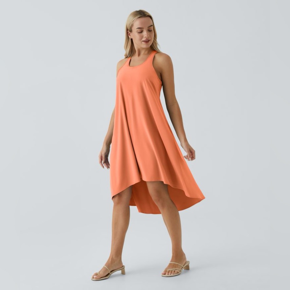 HALARA Orange Asymmetrical High-Low Sundress